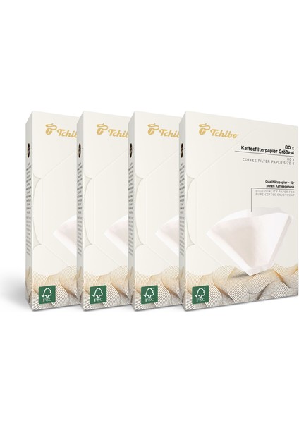 4 x 80 Adet Filtre Kahve Kağıdı