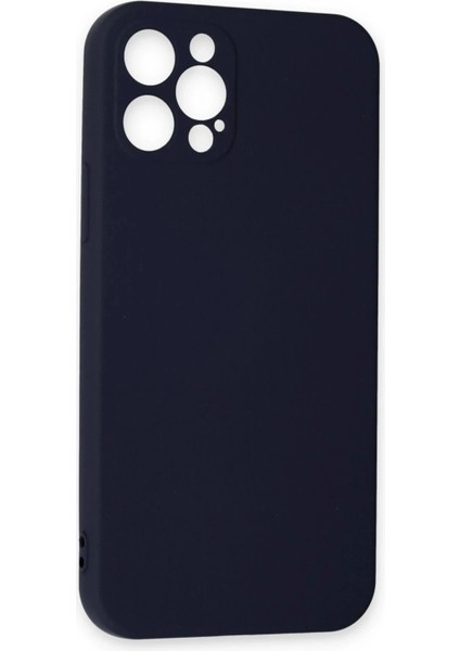 iPhone 12 Pro Max Kılıf Nano Içi Kadife Silikon - Lacivert modelleri