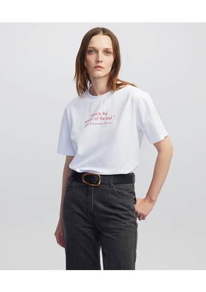 Slogan Baskılı Tişört IW6250070077002