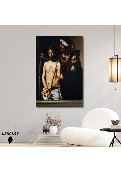 Tekli Dikey Kanvas Tablo Ünlü Eserler Caravaggio Isa'nın Çilesi