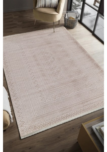 Serenat SE008 Bej Uzun Ömürlü Yumuşak Dokulu Salon Mutfak Koridor Oturma Odası Yolluk Halı