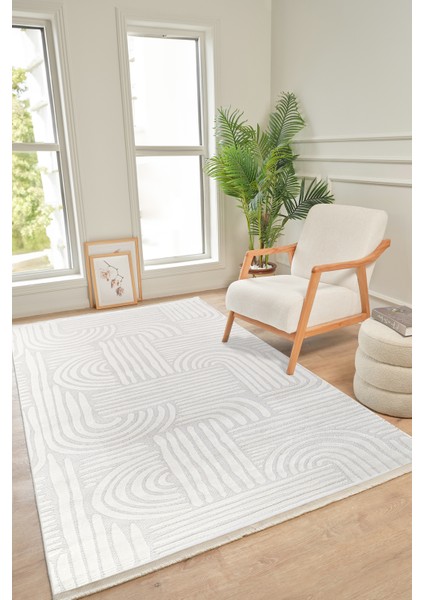 Bereket BE004 Krem-Bej Uzun Ömürlü Yumuşak Dokulu Salon Mutfak Koridor Oturma Odası Yolluk Halı