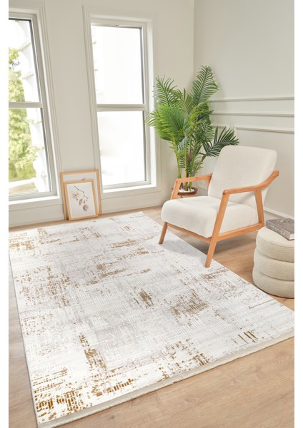 Bereket BE002 Krem Uzun Ömürlü Yumuşak Dokulu Salon Mutfak Koridor Oturma Odası Yolluk Halı