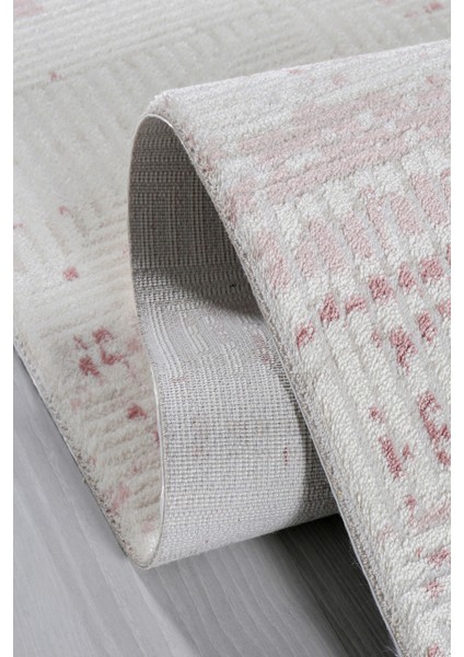 Bereket BE003 Krem-Pembe Uzun Ömürlü Yumuşak Dokulu Salon Mutfak Koridor Oturma Odası Yolluk Halı fiyatları