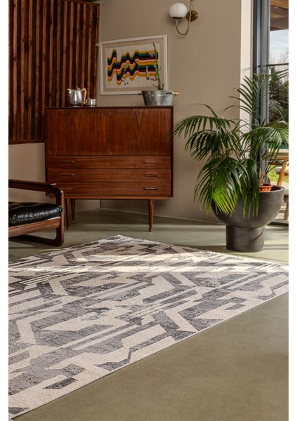 Gallery 1306 Beyaz-Bej Uzun Ömürlü Yumuşak Dokulu Salon Mutfak Koridor Oturma Odası Yolluk Halı