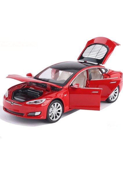1/32 Alaşım Döküm Tesla Model S P100D Sedan Model Oyuncak Araba 6 Kapı Ses Işığı Geri Çekin Salon Oyuncak Araç Hediyeler Için (Yurt Dışından)