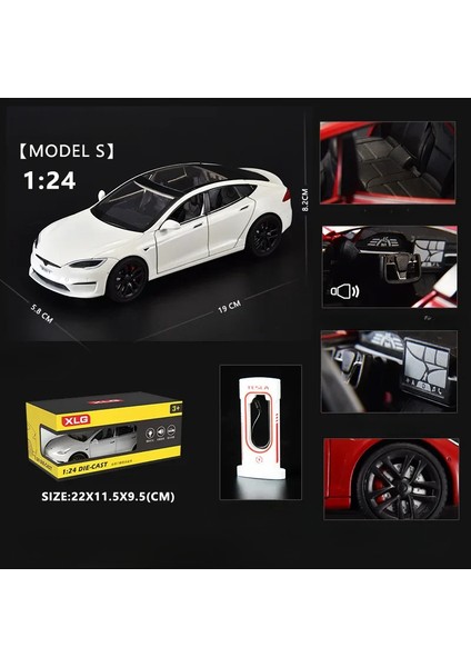 1:24 Tesla Model S Minyatürleri Simülasyon Alaşım Metal Pres Döküm Model Araba Ses ve Işık Oyuncak Arabalar Çocuklar Için Erkek Arkadaşı Için Hediyeler C270 (Yurt Dışından)