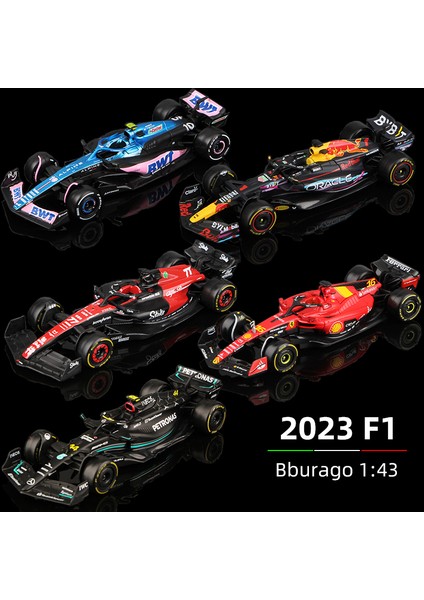 Bburago 1:43 2023 F1 Modeli RB19 W14 SF23 C43 A523 AMR23 Yarış Alaşım Araba Oyuncak Red Bull Mercedes Alfa Romeo Apline (Yurt Dışından) fiyatları