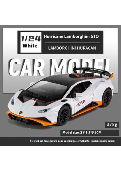 1:24 Lamborghini Huracan Sto V10 Supercar Modeli Alaşım Kalıp Cast Araç Modeli Ev Iç Koleksiyonu Dekoratif Süsler Hediye (Yurt Dışından)