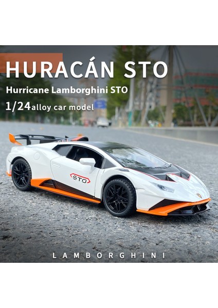 1:24 Lamborghini Huracan Sto V10 Supercar Modeli Alaşım Kalıp Cast Araç Modeli Ev Iç Koleksiyonu Dekoratif Süsler Hediye (Yurt Dışından) modelleri
