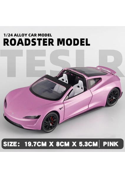 1:24 Tesla Roadster Cabrio Supercar Alaşım Model Araba Döküm Metal Ses ve Işık Serisi Oyuncak Araba Çocuk Doğum Günü Hediyesi (Yurt Dışından)