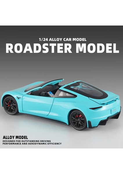 1:24 Tesla Roadster Cabrio Supercar Alaşım Model Araba Döküm Metal Ses ve Işık Serisi Oyuncak Araba Çocuk Doğum Günü Hediyesi (Yurt Dışından) modelleri