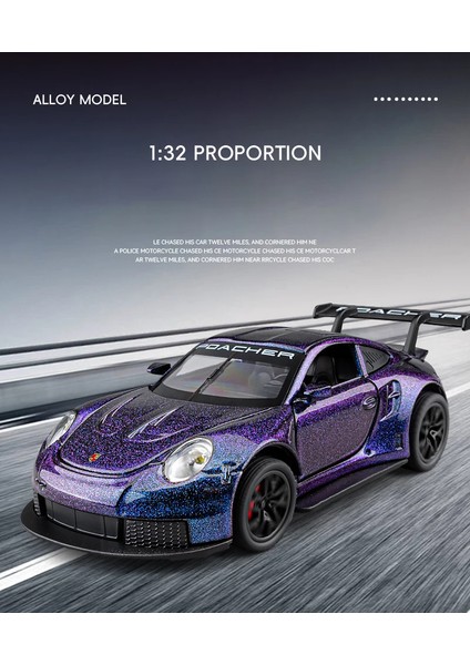1:32 Porsche 911 Gt3 Rs Alaşım Model Araba Oyuncak Döküm Metal Döküm Ses ve Işık Oyuncak Arabalar Çocuklar Için Araç (Yurt Dışından)