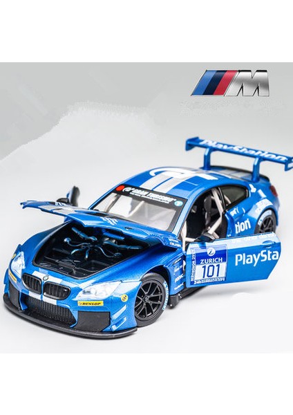 1:24 Bmw M4 Gt3 Alaşım Spor Araba Modeli Döküm Metal Oyuncak Araba Araçlar Modeli Simülasyon Ses ve Işık Koleksiyonu Çocuk Hediye (Yurt Dışından)