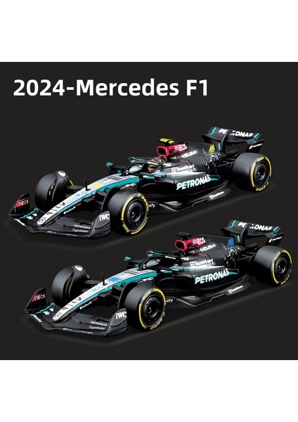 Bburago 1:43 Mercedes-Amg F1 W15 E Performans 2024 Alaşım Araba Minyatür Pres Döküm Model 44 # Lewis Hamilton 81 # George Russell Oyuncak (Yurt Dışından) modelleri