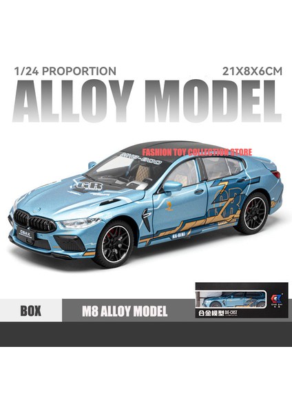 1:24 Bwm M8 Hızlı ve Öfkeli Alaşım Araba Modeli Döküm Oyuncak Ses ve Işık ile Araçlar Dekorasyon Oyuncaklar Çocuklar Için Hediye (Yurt Dışından)