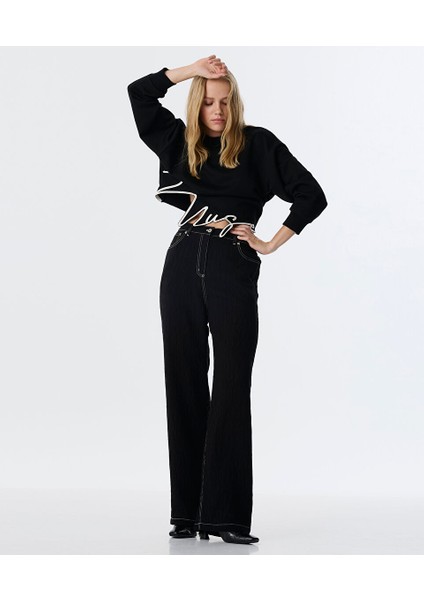 Slogan Nakışlı Crop Sweatshırt TW6250091027001 modelleri