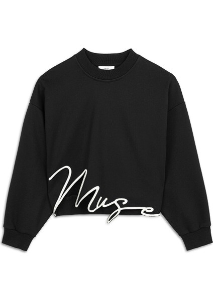 Slogan Nakışlı Crop Sweatshırt TW6250091027001 indirimleri