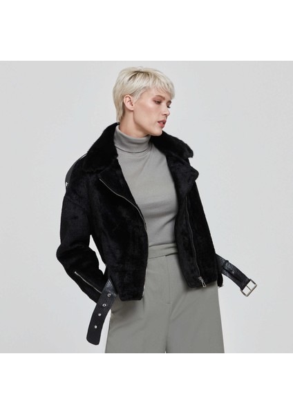 Siyah Tekstil-Kürk Kadın Kürk Mont - K22KKM320310-R32 fiyatları