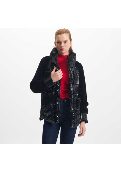 Siyah Tekstil-Kürk Kadın Deri Mont - K23IKM320365-R8X modelleri