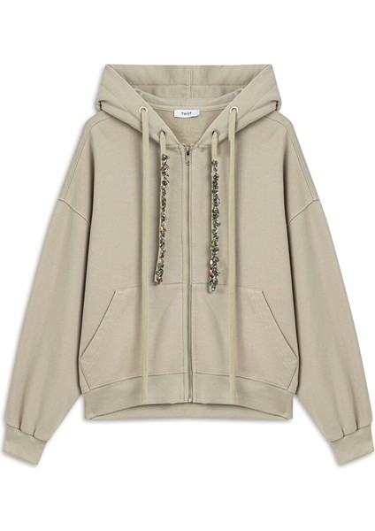 Işlemeli Kordonlu Sweatshırt TW6250091016030 indirimleri