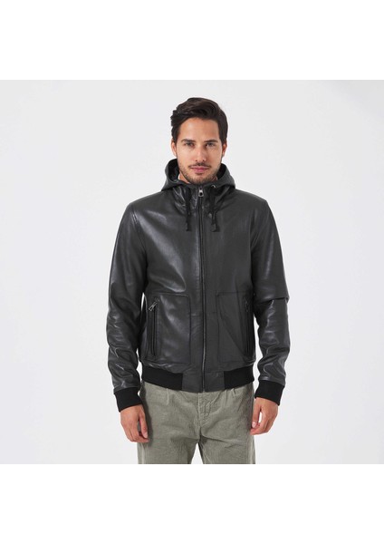 Haki Hakiki Deri Erkek Hakiki Deri Mont - E23KDM310502-R45