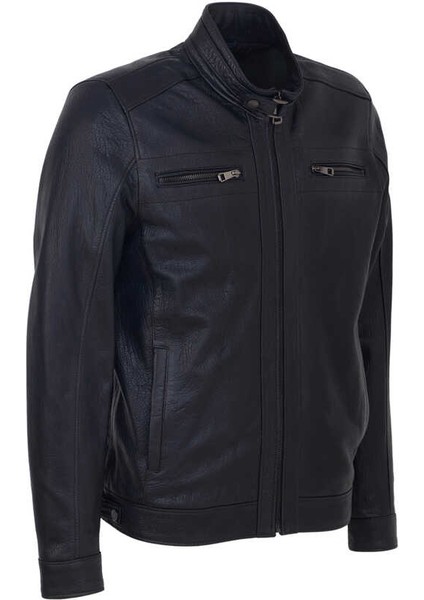 Lacivert Hakiki Deri Erkek Hakiki Deri Mont - E23KDM310542-Q4P fiyatları