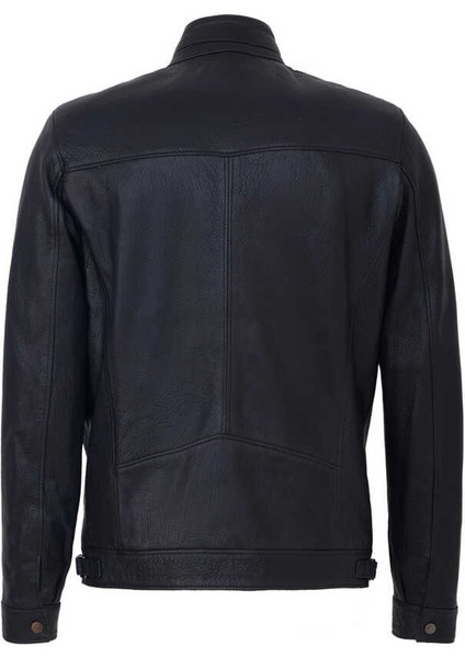 Lacivert Hakiki Deri Erkek Hakiki Deri Mont - E23KDM310542-Q4P fırsatları