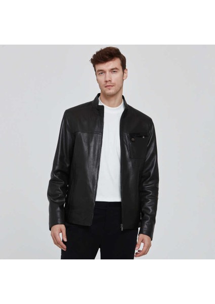 Siyah Hakiki Deri Erkek Hakiki Deri Mont - E22KDM310387-Q3H modelleri