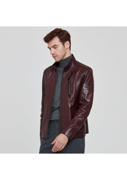 Bordo Hakiki Deri Erkek Hakiki Deri Mont - E22KDM310340-Q4N fiyatları