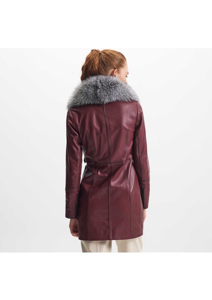Bordo Hakiki Deri Kadın Hakiki Deri Trençkot - K24KDM320455-Q4N modelleri