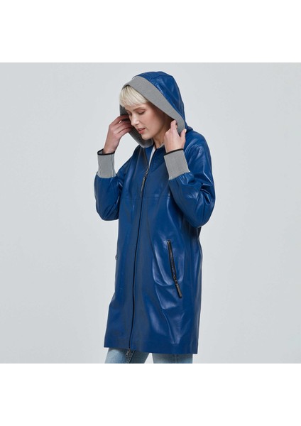 Mavi Hakiki Deri Kadın Hakiki Deri Trençkot - K22KDM320284-R5X fiyatları