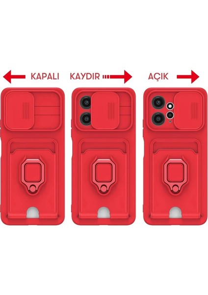 Xiaomi Redmi Note 12 4g Kılıf Zuma Kartvizitli Yüzüklü Silikon - Siyah modelleri
