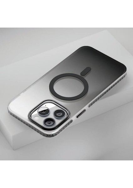 iPhone 15 Siyah Renk Geçişli Grace Premium Koruyucu Kılıf - Magsafe modelleri
