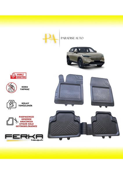 Honda Hr-V 3 2021 ve Üstü Uyarlanabilir Universal Havuzlu Paspas