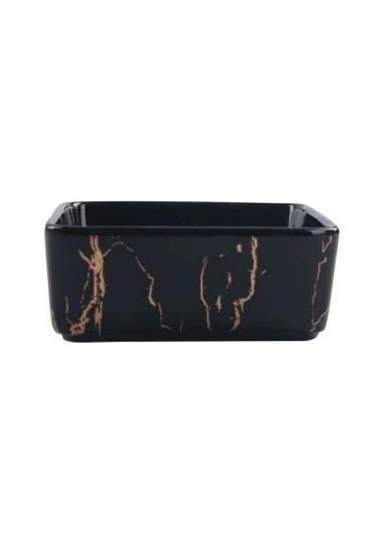 Arow Lena Mermer Desen Siyah Kare Çerezlik 1 Adet