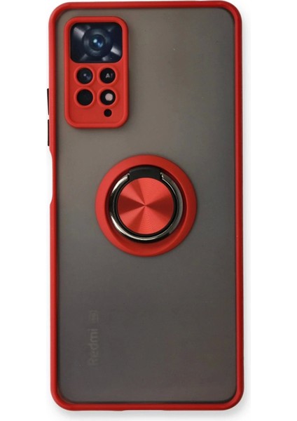Xiaomi Redmi Note 11 Pro Kılıf Montreal Yüzüklü Silikon Kapak - Kırmızı