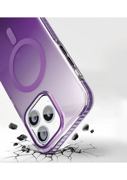 iPhone 15 Mor Renk Geçişli Grace Premium Koruyucu Kılıf - Magsafe fiyatları