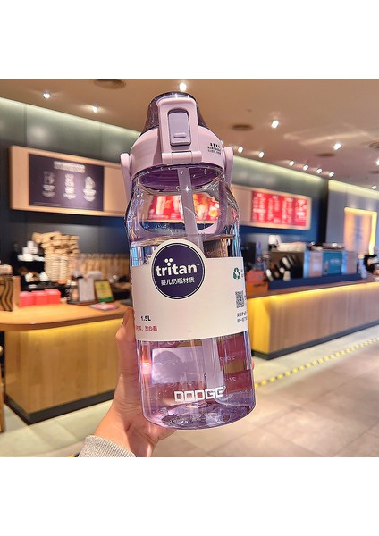 Kızlar Için Büyük Kapasiteli Plastik Pipetli Dak, Fitness Egzersizi Için Kullanışlı Dak, Tritan Çift Dak (Yurt Dışından)