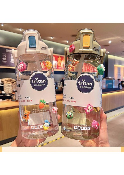 Kızlar Için Büyük Kapasiteli Plastik Pipetli Dak, Fitness Egzersizi Için Kullanışlı Dak, Tritan Çift Dak (Yurt Dışından) fiyatları