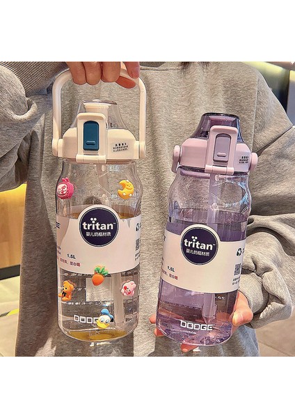 Kızlar Için Büyük Kapasiteli Plastik Pipetli Dak, Fitness Egzersizi Için Kullanışlı Dak, Tritan Çift Dak (Yurt Dışından) modelleri