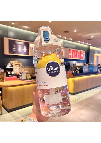 Kızlar Için Büyük Kapasiteli Plastik Pipetli Dak, Fitness Egzersizi Için Kullanışlı Dak, Tritan Çift Dak (Yurt Dışından)