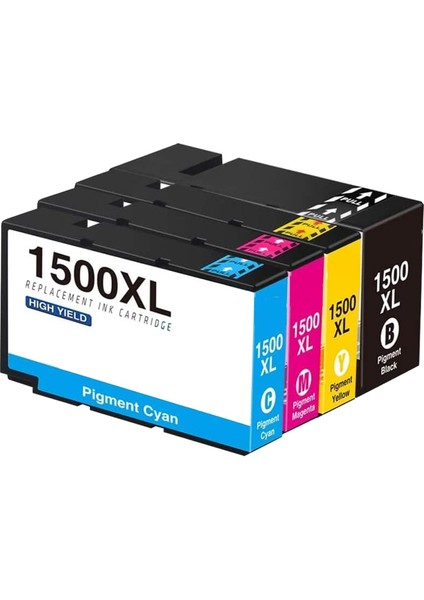 PGI-1500XL (PGI1500) 4 Renk Set Ithal Muadil Yüksek Kapasite Mürekkep Kartuş Seti