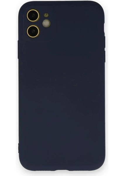 iPhone 12 Mini Kılıf Nano Içi Kadife Silikon - Lacivert