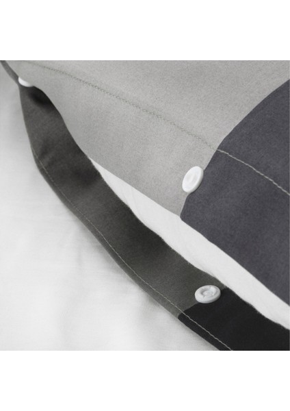 Brunkrıssla Nevresim Seti Siyah 240X220/ 50X60 cm Yumuşak Pamuk Viskon Çıtçıtlı Çift Kişilik Nevresim fırsatları