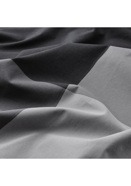 Brunkrıssla Nevresim Seti Siyah 240X220/ 50X60 cm Yumuşak Pamuk Viskon Çıtçıtlı Çift Kişilik Nevresim