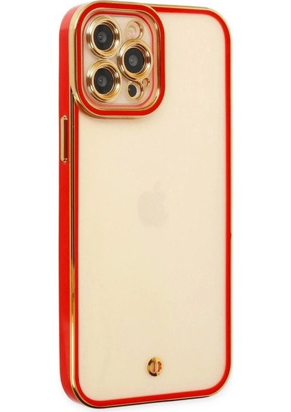 iPhone 12 Pro Kılıf Liva Lens Silikon - Kırmızı