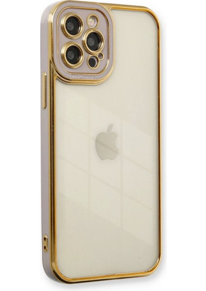 iPhone 12 Pro Kılıf Liva Lens Silikon - Lila