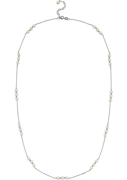 14 Ayar Altın 4 mm Üç Doğal İncili Dorika Toplu Kolye