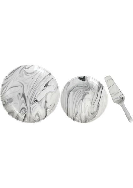 Arow Mermer Desen 8 Parça Porselen Pasta Servis Seti fiyatları